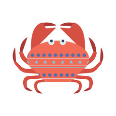 Crab, sea animal. An inhabitant of the sea world, a cute underwater creature.