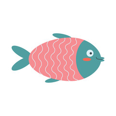 Colorful fish, sea animal. An inhabitant of the sea world, a cute underwater creature.