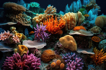 Naklejka na ściany i meble coral reef in aquarium generative ai