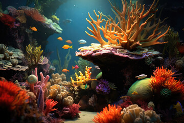 Fototapeta na wymiar coral reef in the ocean generative ai