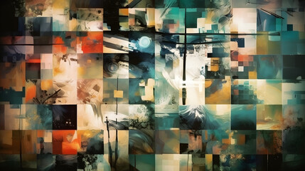 Contemporary collage art in the midst of conflict. Generative AI
