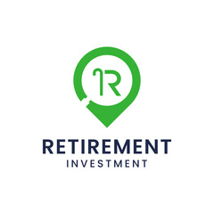 Unique logo combination of parental stick and R. Very suitable for use as an investment logo by retirees.