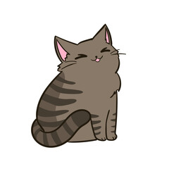 Cat Breed hand-drawn illustration_American domestic