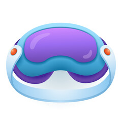 Virtual reality glasses for playing video games 3D illustration. Cartoon drawing of VR glasses in 3D style on white background. Technology, entertainment, leisure, gaming, cyberspace concept
