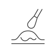 Skin inflammation treatment line icon