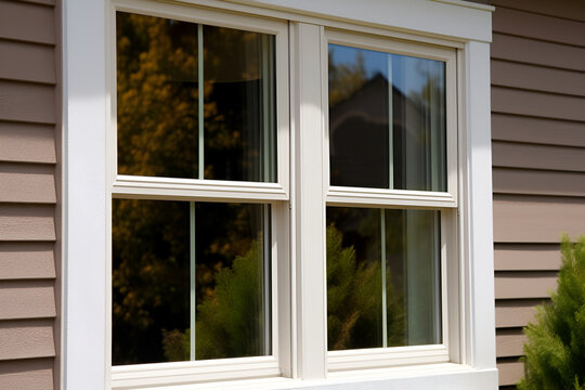 Double Hung Vinyl Window in a House With Vinyl Siding