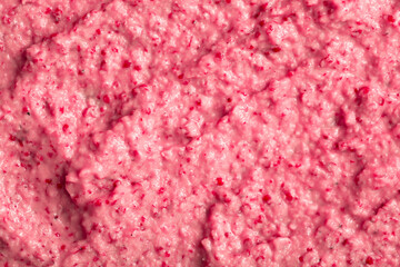 Berry yoghurt ice cream. Smoothies from fresh fruits and berries. Ice cream texture. Delicious sweet dessert close-up as a background.