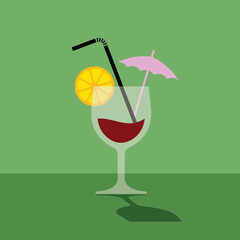 cocktail glass icon, colorful, vector illustration 