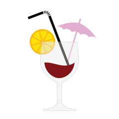 cocktail glass icon, colorful, vector illustration 