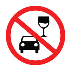 no drink and drive sign or icon, dont drive impaired, vector illustration 