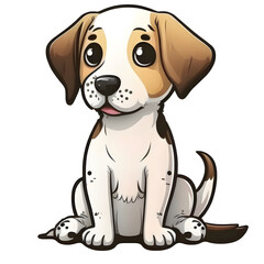 beagle puppy on white