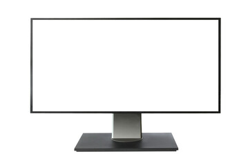 Wide lcd monitor with empty screen in PNG isolated on transparent background