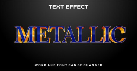 Metallic text style effect editable