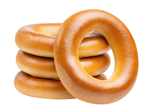 Fresh delicious bread rings (bagels, sushki or baranki), cut out