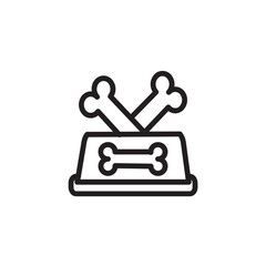 Dog Bowl Pet Outline Icon