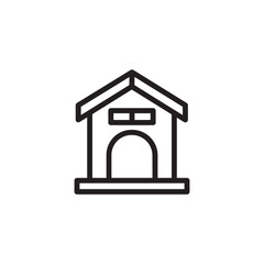 Dog House Shelter Outline Icon