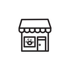 Dog Pet Shop Outline Icon