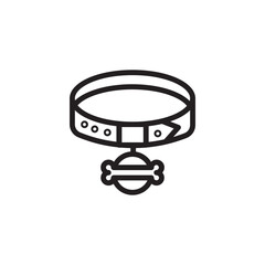 Dog Pet Collar Outline Icon