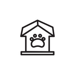 Dog Pet House Outline Icon