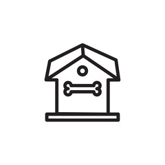 Dog Pet House Outline Icon