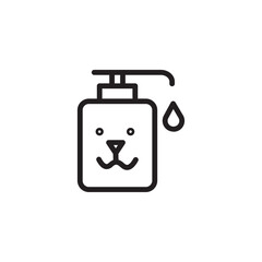 Dog Shampoo Bottle Outline Icon