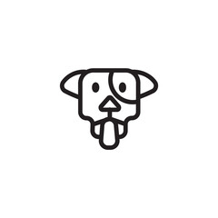 Dog Pet Woof Outline Icon