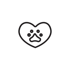 Love Award Paw Outline Icon