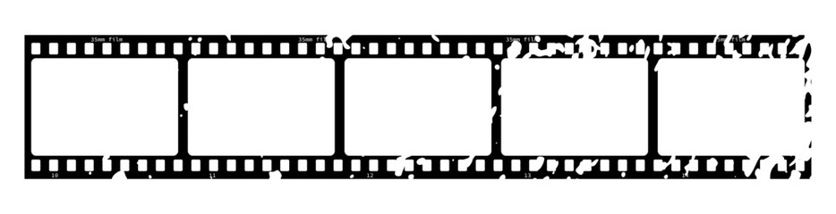 Vintage style 35mm film strip retro vintage vector design with five frames on white background. Retro film reel symbol illustration to use in photography, television, cinema, photo frame. 