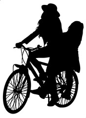 silhouette of a person riding a bicycle illustration vector