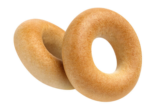 Fresh delicious bread rings (bagels, sushki or baranki), cut out