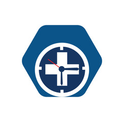 Time Medical Logo Icon Design template vector medical time logo
