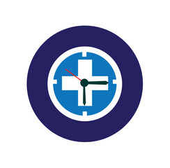 Time Medical Logo Icon Design template vector medical time logo