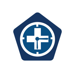 Time Medical Logo Icon Design template vector medical time logo