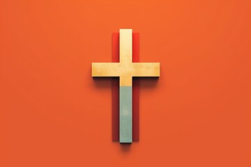 Fototapeta premium minimalist cross design on simple background 