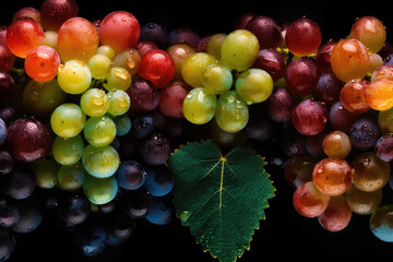 tasty juicy grapes close up view, ai tools generated image