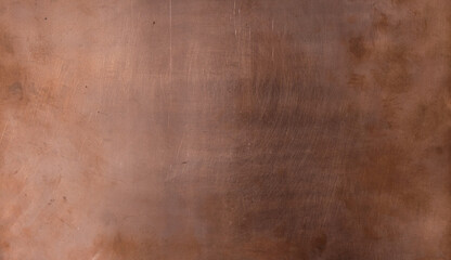 Copper sheet. Copper background for design. Different natural lighting.  Scratches. Fingerprints.