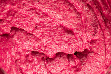 Berry yoghurt ice cream. Smoothies from fresh fruits and berries. Ice cream texture. Delicious sweet dessert close-up as a background.