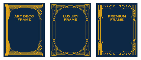  Art Deco frame set  luxury frames banner label luxury line. background with frame. vector illustration . create your designs with frame