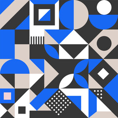 Geometric retro poster of simple shape. Bright modern style.