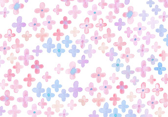 手描き水彩のシンプルで抽象的なお花のフレーム