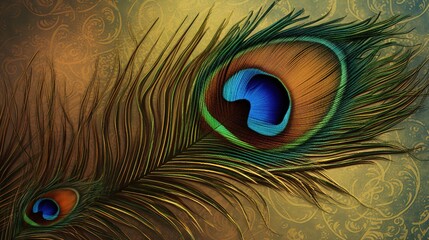 Obraz premium Peacock feather divine background photo