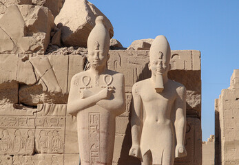 Ancient egyptian statue at Karnak temple in Luxor, Egypt 