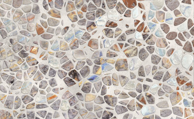 Colorful mosaic wall texture, pebbles background - 603342030