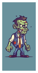 cartoon character mascot logo for game company with zombie character mascot