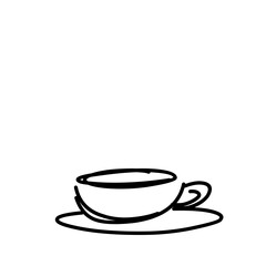 Coffe cup. One line Drawing. Continuous line of coffee cup
