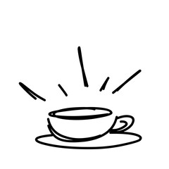 Coffe cup. One line Drawing. Continuous line of coffee cup