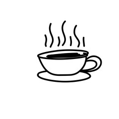 Coffe cup. One line Drawing. Continuous line of coffee cup