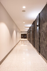 perspective view along a corridor