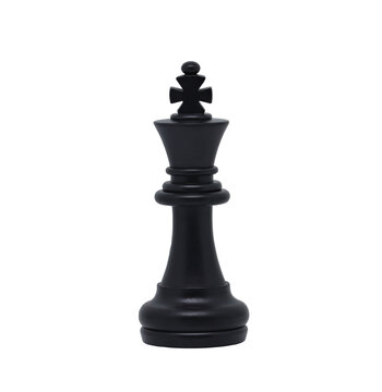 Black king chess piece  on transparent background