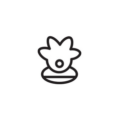 Oyster Pearl Sea Outline Icon